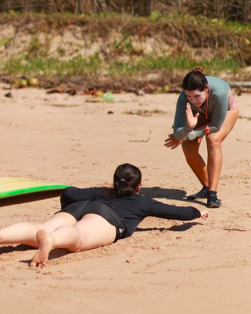 Orientação de surf na areia